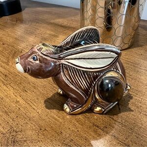 De Rosa Rinconada Figurine Hare/Rabbit Gold Enamel